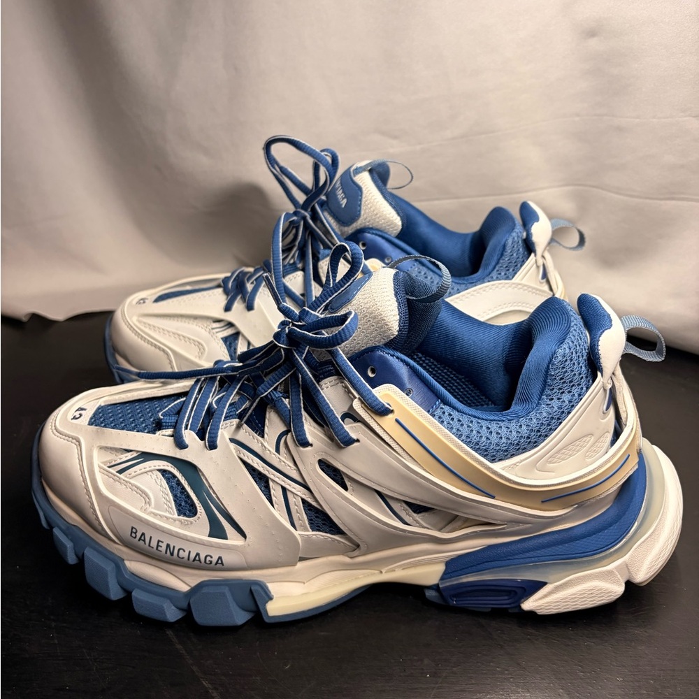 Balenciaga Tracks Blue and White Athletic Shoes - Picture 3 of 5